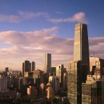 Beijing China skyline office buildings