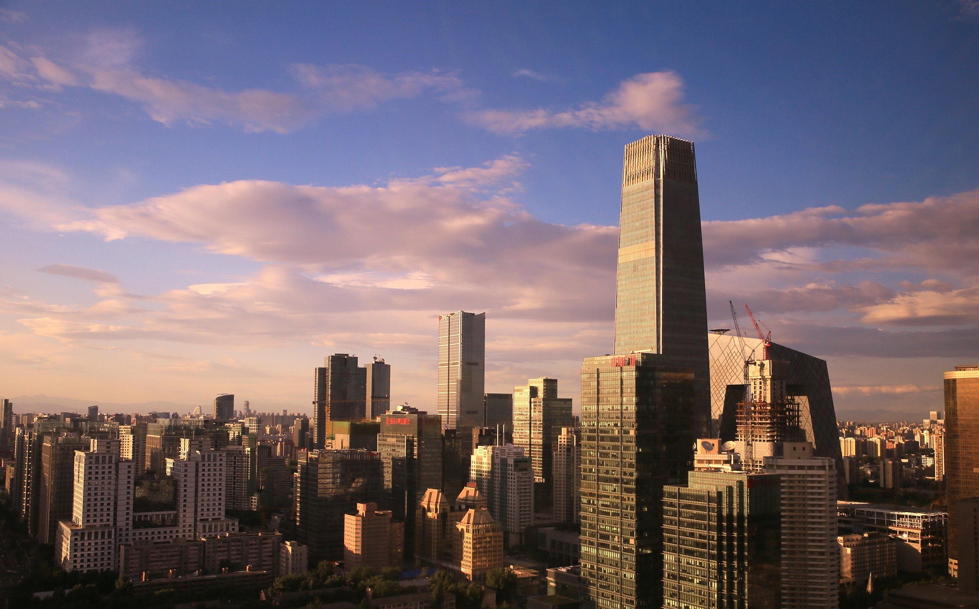 Beijing China skyline office buildings