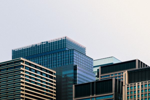 japan office buildings with sky in back