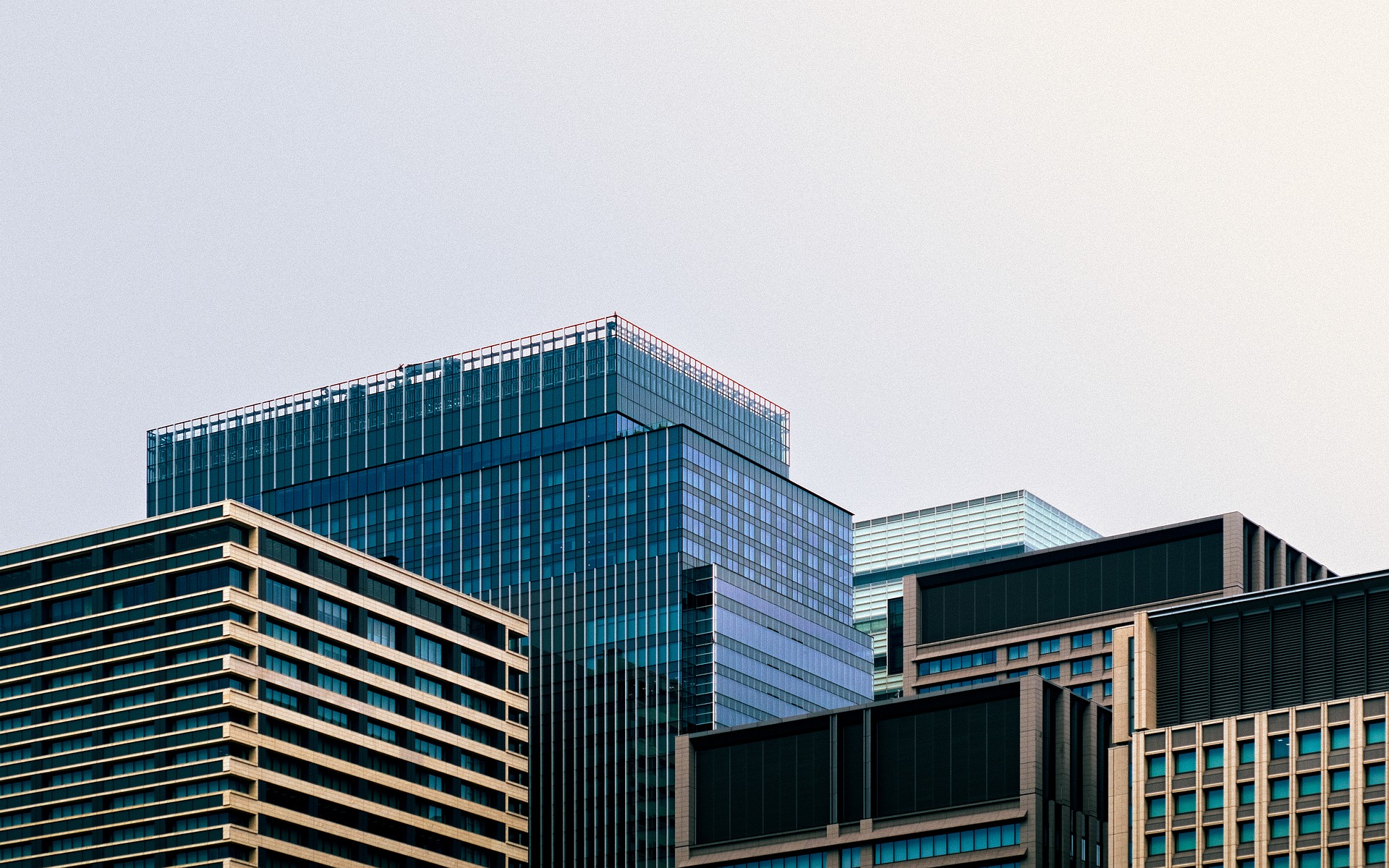 japan office buildings with sky in back