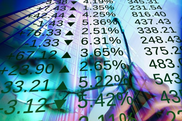 stock exchange numbers increasing and decreasing