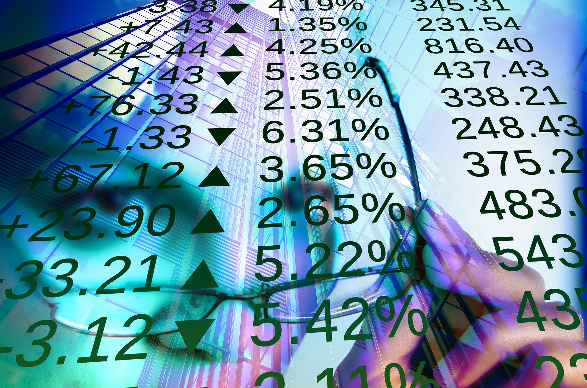 stock exchange numbers increasing and decreasing